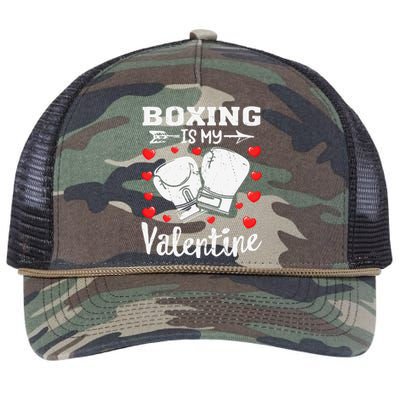 Funny Sport Lover Boxing Is My Valentine Retro Rope Trucker Hat Cap