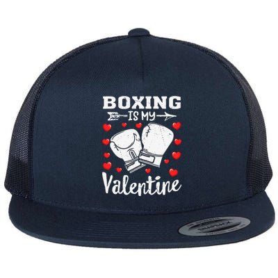 Funny Sport Lover Boxing Is My Valentine Flat Bill Trucker Hat