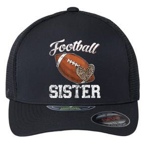 Football Sister Leopard Tee Ball Funny Mother's Day Flexfit Unipanel Trucker Cap