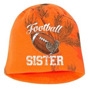 Football Sister Leopard Tee Ball Funny Mother's Day Kati - Camo Knit Beanie