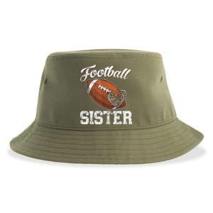 Football Sister Leopard Tee Ball Funny Mother's Day Sustainable Bucket Hat