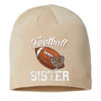 Football Sister Leopard Tee Ball Funny Mother's Day Sustainable Beanie