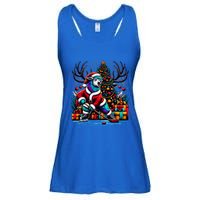 Funny Santa Llama Playing Hockey Christmas Gift Ladies Essential Flowy Tank