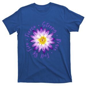 Fierce Strong Lotus Floral Meditation Zen Chill Cool Gift T-Shirt