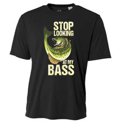 Fishing Stop Looking At My Bass Lake Novelty Cooling Performance Crew T-Shirt