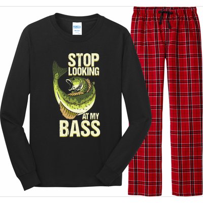 Fishing Stop Looking At My Bass Lake Novelty Long Sleeve Pajama Set