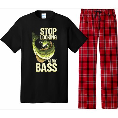 Fishing Stop Looking At My Bass Lake Novelty Pajama Set