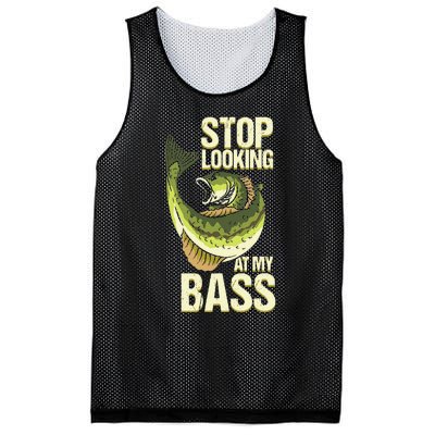 Fishing Stop Looking At My Bass Lake Novelty Mesh Reversible Basketball Jersey Tank