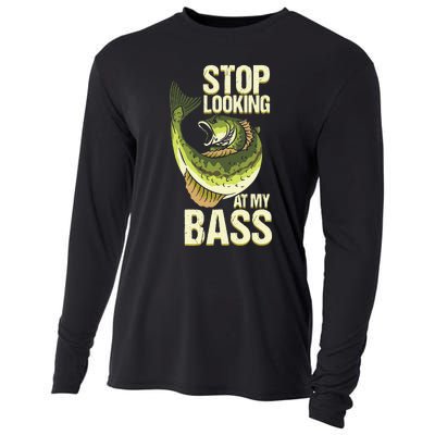 Fishing Stop Looking At My Bass Lake Novelty Cooling Performance Long Sleeve Crew