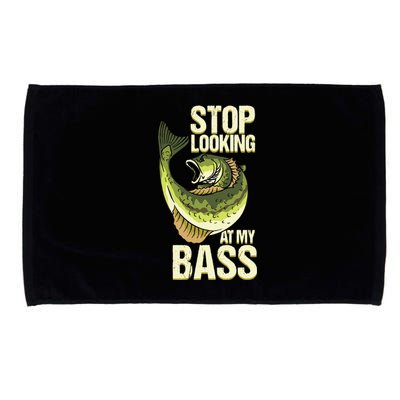 Fishing Stop Looking At My Bass Lake Novelty Microfiber Hand Towel