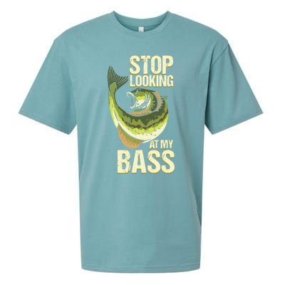 Fishing Stop Looking At My Bass Lake Novelty Sueded Cloud Jersey T-Shirt