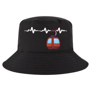 Funny Ski Lift Heartbeat Design Skier Gift For Skier Cool Comfort Performance Bucket Hat