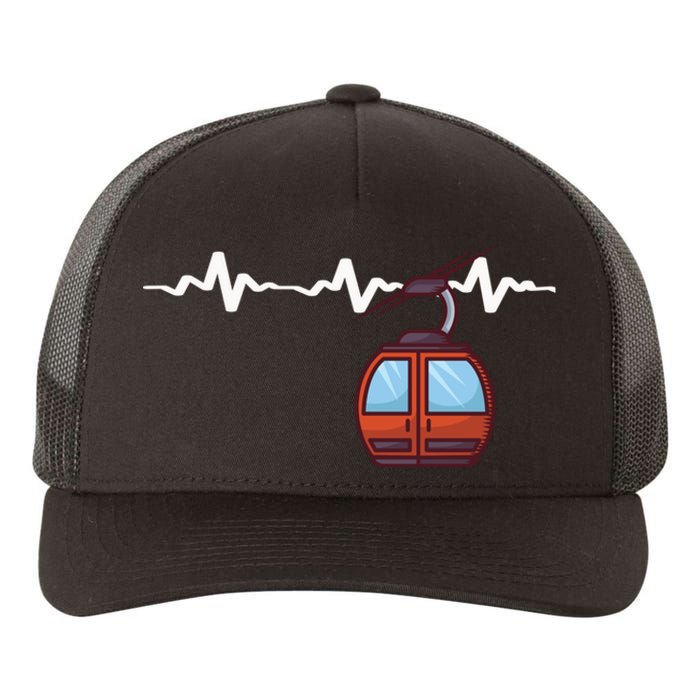 Funny Ski Lift Heartbeat Design Skier Gift For Skier Yupoong Adult 5-Panel Trucker Hat