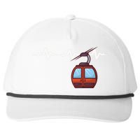 Funny Ski Lift Heartbeat Design Skier Gift For Skier Snapback Five-Panel Rope Hat