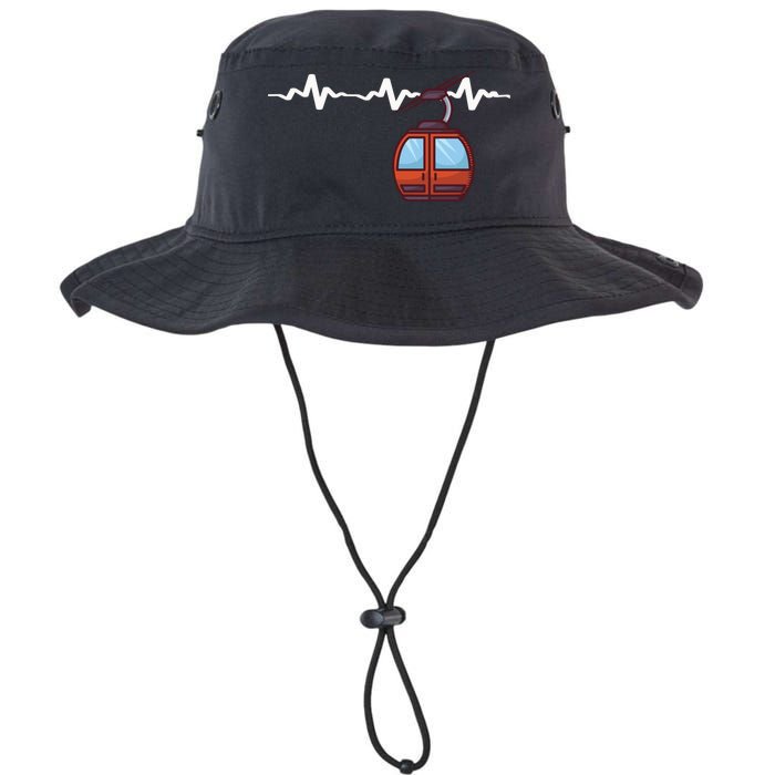 Funny Ski Lift Heartbeat Design Skier Gift For Skier Legacy Cool Fit Booney Bucket Hat