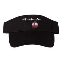 Funny Ski Lift Heartbeat Design Skier Gift For Skier Valucap Bio-Washed Visor