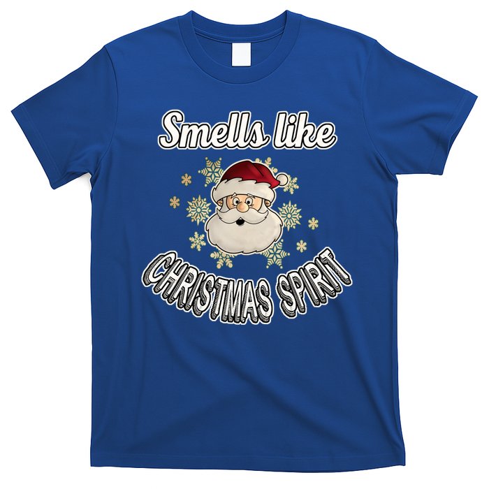 Funny Smells Like Christmas Spirit Santa Snowflake Funny Gift T-Shirt