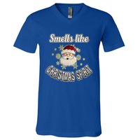 Funny Smells Like Christmas Spirit Santa Snowflake Funny Gift V-Neck T-Shirt