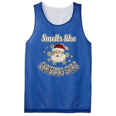 Funny Smells Like Christmas Spirit Santa Snowflake Funny Gift Mesh Reversible Basketball Jersey Tank