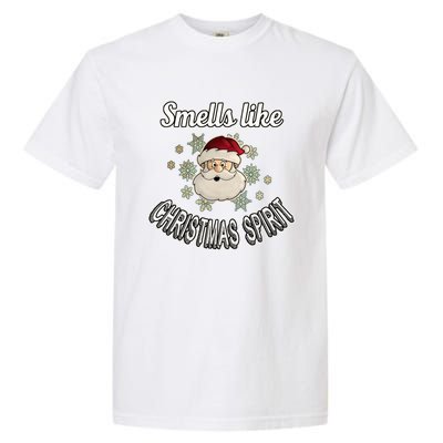 Funny Smells Like Christmas Spirit Santa Snowflake Funny Gift Garment-Dyed Heavyweight T-Shirt