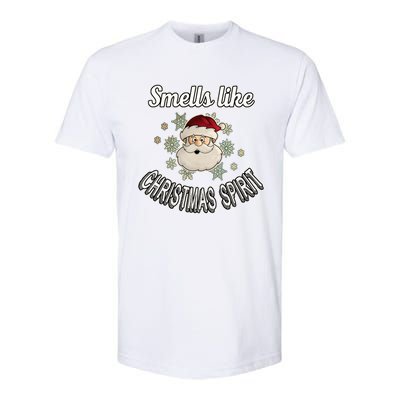 Funny Smells Like Christmas Spirit Santa Snowflake Funny Gift Softstyle CVC T-Shirt