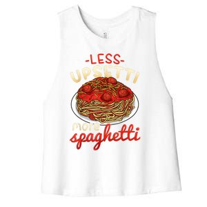 Funny Spaghetti Lover Gift Pasta Italian Cuisine Food Foodie Women's Racerback Cropped Tank