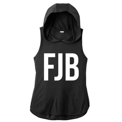 FJB Simple Logo (F!ck Joe Biden) Ladies PosiCharge Tri-Blend Wicking Draft Hoodie Tank