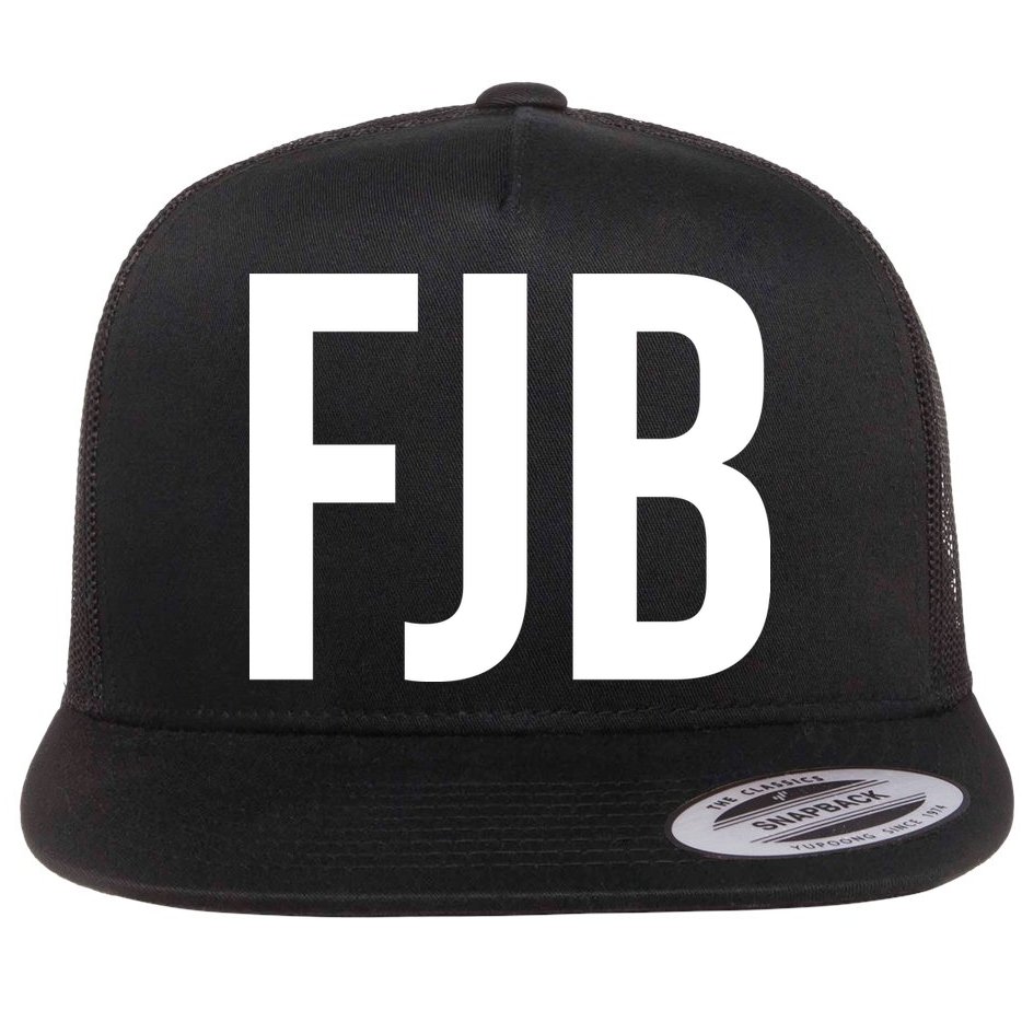 FJB Simple Logo (F!ck Joe Biden) Flat Bill Trucker Hat