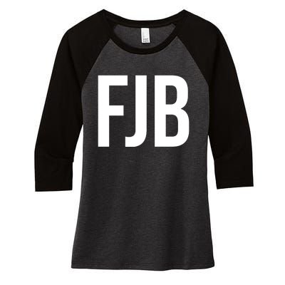 FJB Simple Logo (F!ck Joe Biden) Women's Tri-Blend 3/4-Sleeve Raglan Shirt