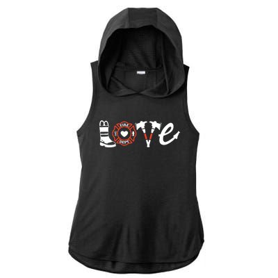 Firefighter Shirts Love Firefighter Tee Firefighter Gift Ladies PosiCharge Tri-Blend Wicking Draft Hoodie Tank