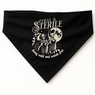 Feral & Sterile Living Wild And Womb Free Funny Racoon USA-Made Doggie Bandana