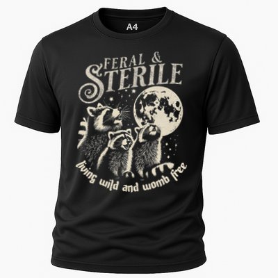 Feral & Sterile Living Wild And Womb Free Funny Racoon Performance Shirt