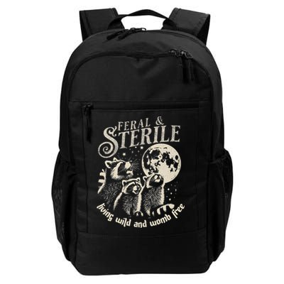 Feral & Sterile Living Wild And Womb Free Funny Racoon Backpack