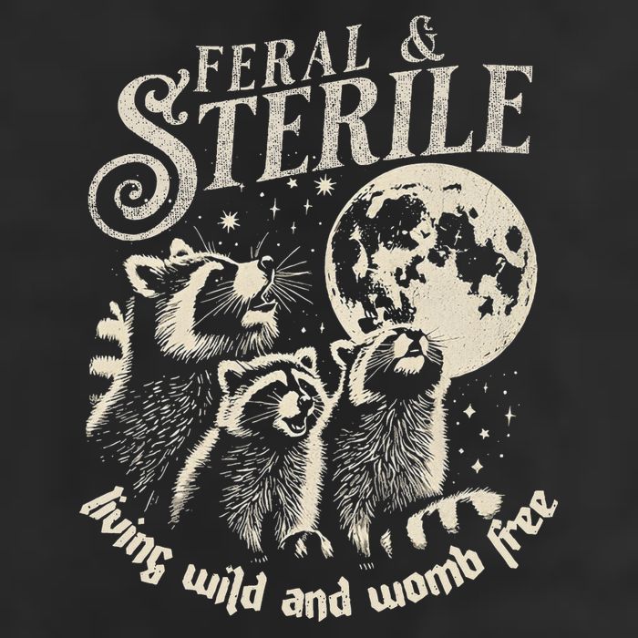 Feral & Sterile Living Wild And Womb Free Funny Racoon Adult Drive Performance Visor