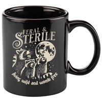 Feral & Sterile Living Wild And Womb Free Funny Racoon 11oz C Handle Ceramic Mug