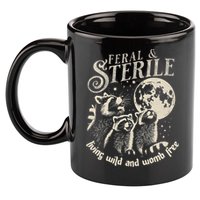 Feral & Sterile Living Wild And Womb Free Funny Racoon 11oz C Handle Ceramic Mug