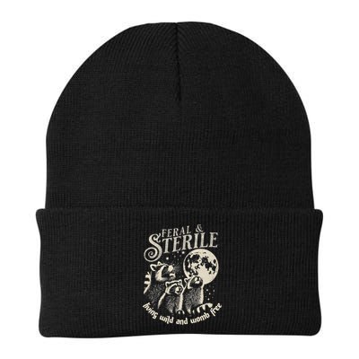 Feral & Sterile Living Wild And Womb Free Funny Racoon Beanie