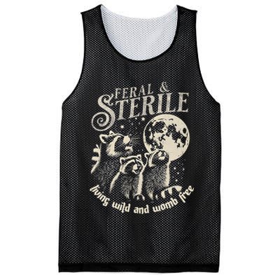 Feral & Sterile Living Wild And Womb Free Funny Racoon Mesh Reversible Basketball Jersey Tank