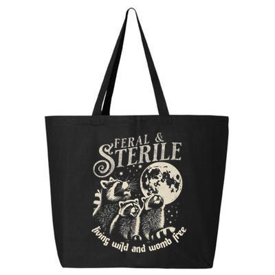 Feral & Sterile Living Wild And Womb Free Funny Racoon 25L Jumbo Tote