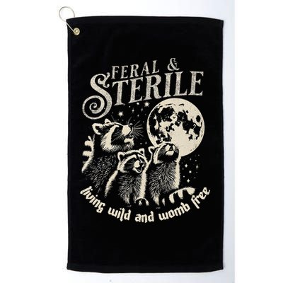 Feral & Sterile Living Wild And Womb Free Funny Racoon Golf Towel