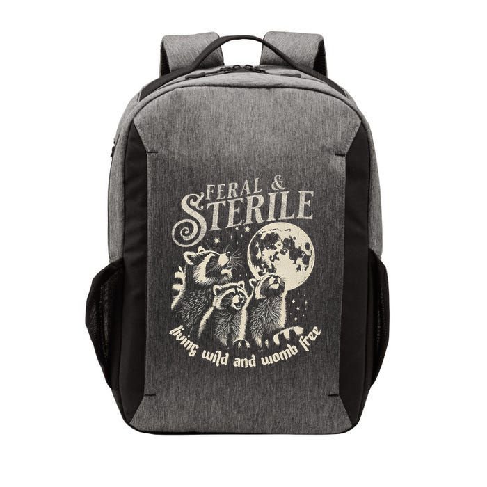Feral & Sterile Living Wild And Womb Free Funny Racoon Vector Backpack