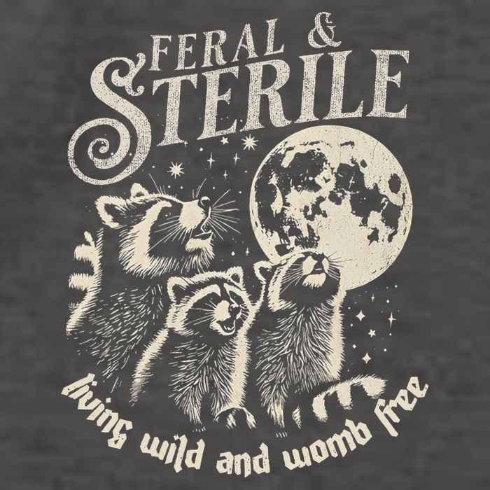Feral & Sterile Living Wild And Womb Free Funny Racoon Vector Backpack
