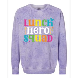 Funny School Lunch Hero Squad Funny Cafeteria Workers Cute Gift Colorblast Crewneck Sweatshirt