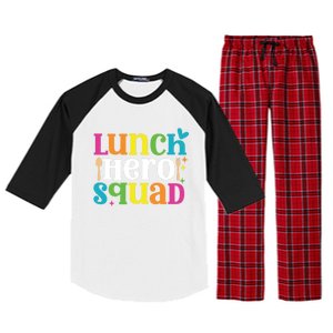 Funny School Lunch Hero Squad Funny Cafeteria Workers Cute Gift Raglan Sleeve Pajama Set