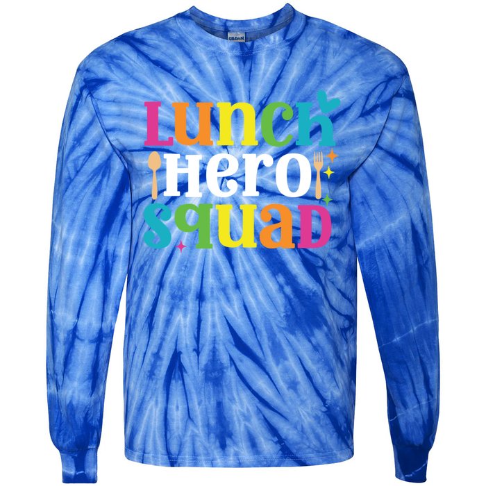 Funny School Lunch Hero Squad Funny Cafeteria Workers Cute Gift Tie-Dye Long Sleeve Shirt