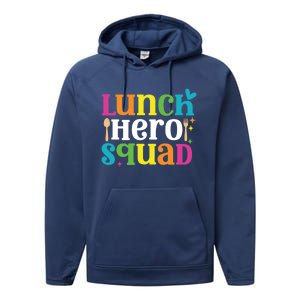 Funny School Lunch Hero Squad Funny Cafeteria Workers Cute Gift Performance Fleece Hoodie