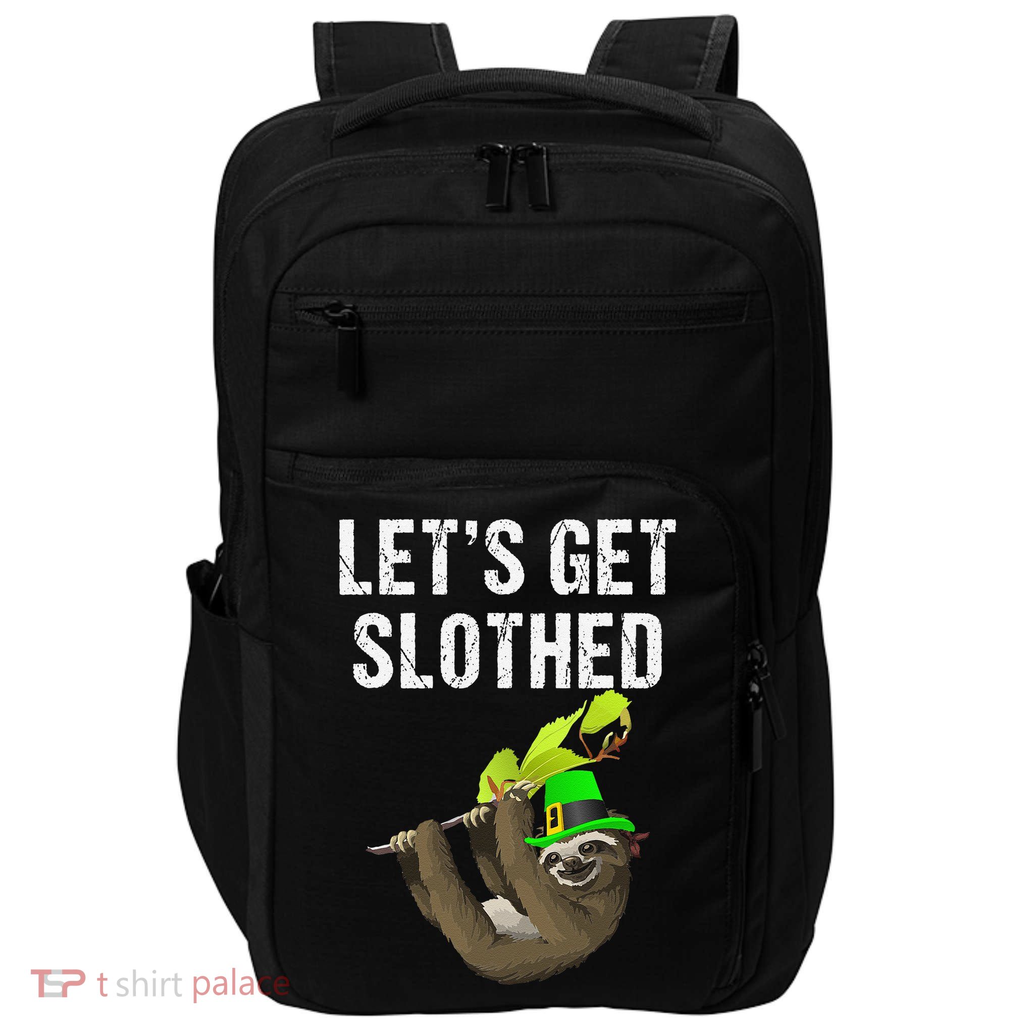 Funny Sloth Lovers Saint Patrick's Day Gift Impact Tech Backpack