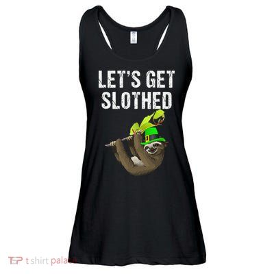 Funny Sloth Lovers Saint Patrick's Day Gift Ladies Essential Flowy Tank