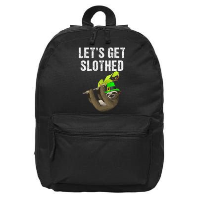 Funny Sloth Lovers Saint Patrick's Day Gift 16 in Basic Backpack