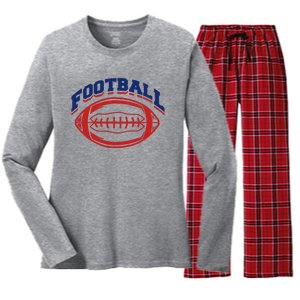 Football Sport Lover Gift Women's Long Sleeve Flannel Pajama Set 